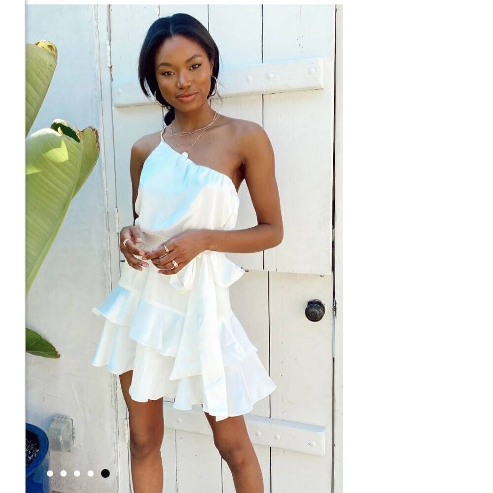 Show Me Your MuMu White Ruffle Dress